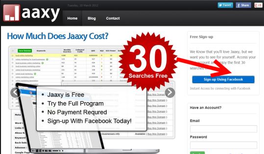 Free Searches using Jaaxy Keyword Tool