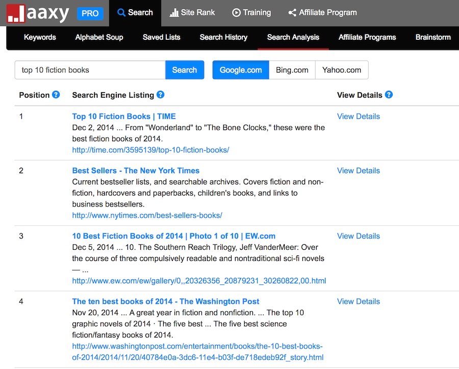 Jaaxy Keyword Search Analysis